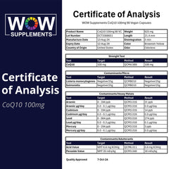 WOW Supplements CoQ10 GMP seal image signals high quality production.