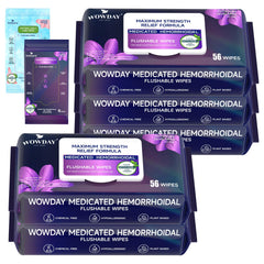 WowDay flushable hemorrhoid wipes pack for discreet on the go comfort