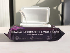WowDay portable resealable pack fits bags for private hygiene anywhere.
