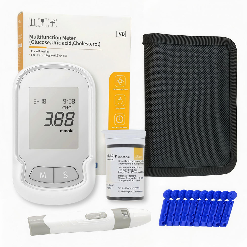 WR-30 cholesterol meter front view for at-home monitoring convenience.
