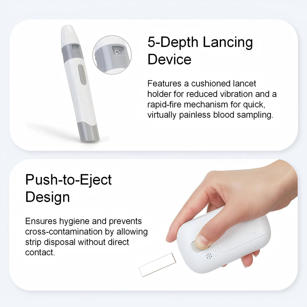WR-30 lancets pack for minimal-discomfort sampling.