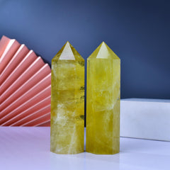 WUYOUSHI Citrine tower on desk decor for calm workspace.