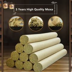 Close-up of rolled moxa sticks from WUKESI for indirect heat therapy