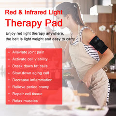 WUKOUOIO red light therapy belt controller illustrates adjustable modes and timing