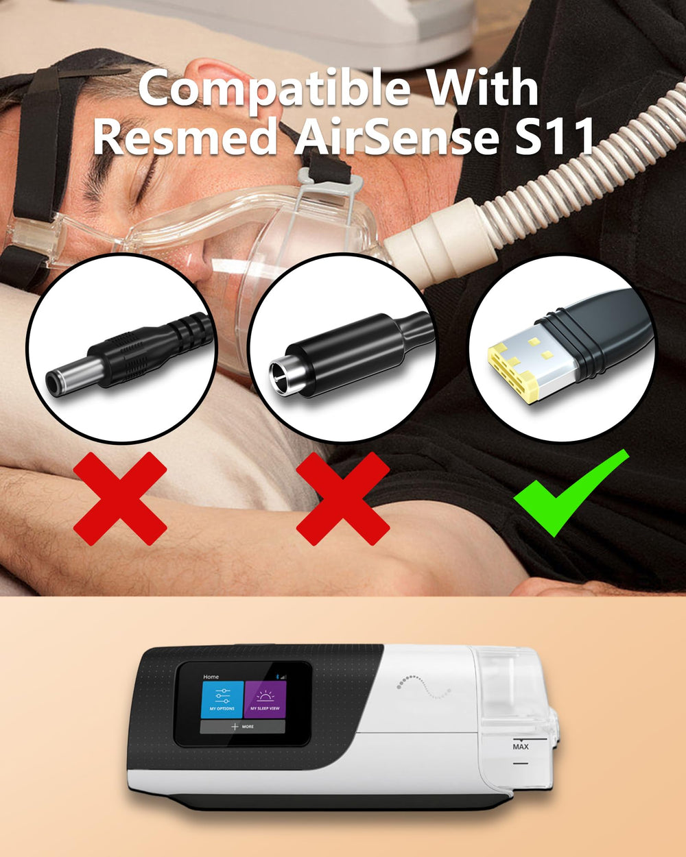 WUKUR AirSense 11 compatibility label indicating safe operation