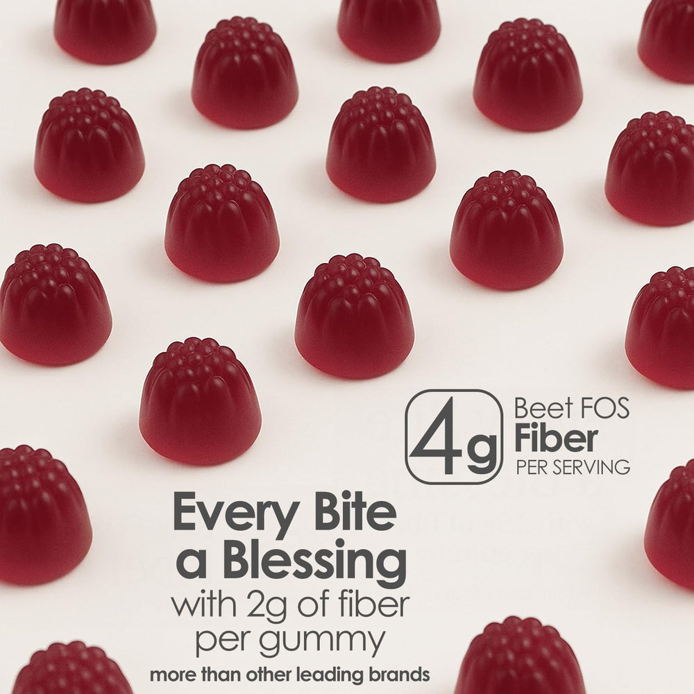 Wuliao Clean Fiber Gummies texture closeup showing soft palatable gummies.