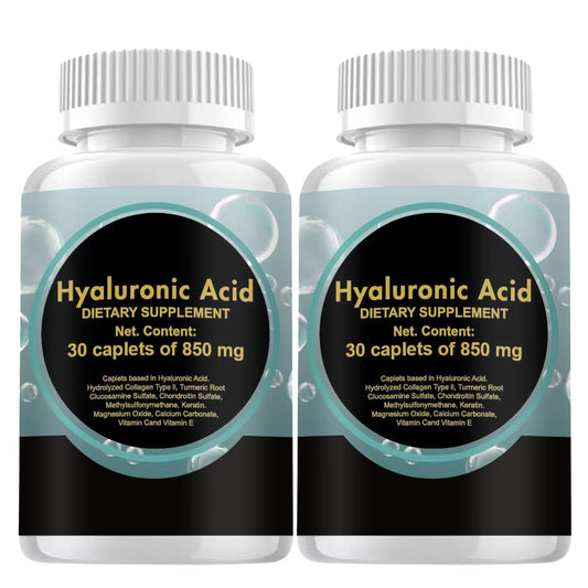 Wuliao Hyaluronic Acid bottle front highlighting high potency for skin hydration and joint support