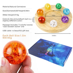 Wulqiiy ice cracked crystal spheres showcase vibrant chakra colors