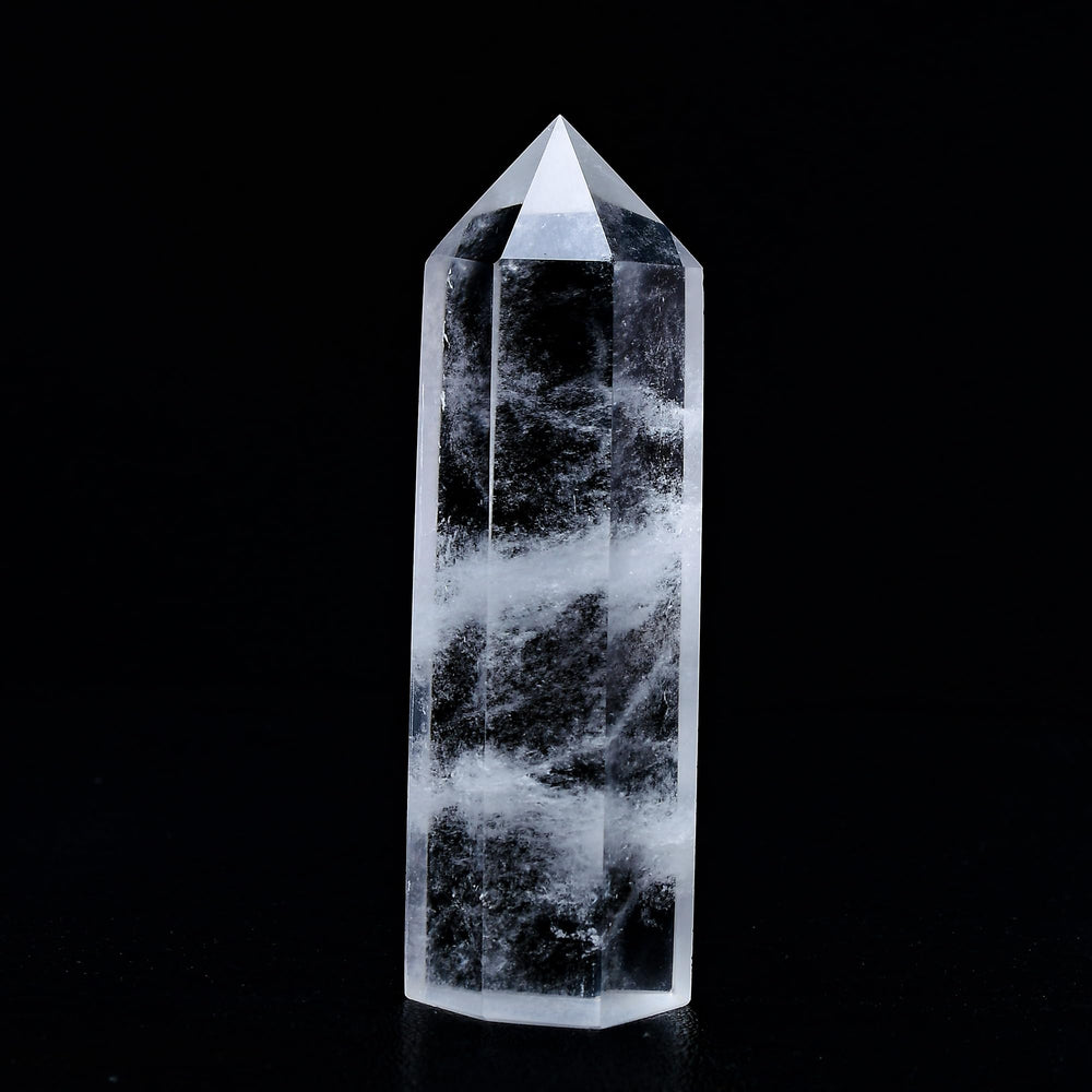 WUYOUSHI natural quartz wand with polished spire for calm practice.