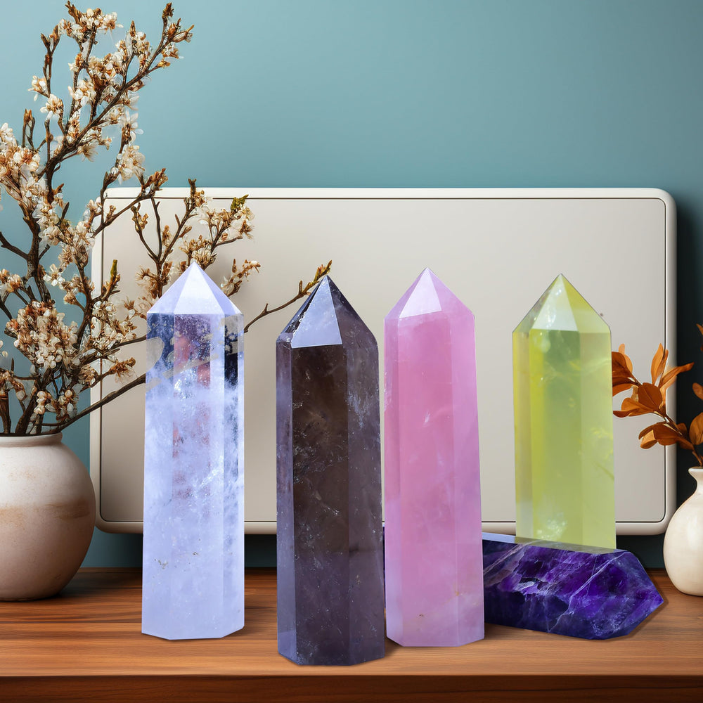 WUYOUSHI smoky quartz wand placed on desk or altar for calm ambiance