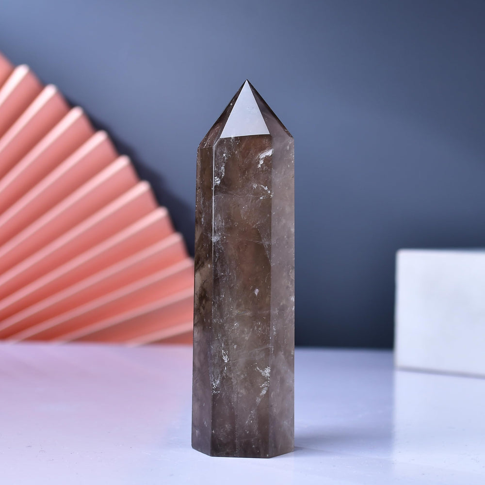 WUYOUSHI smoky quartz wand for Reiki and meditation sessions