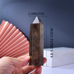 WUYOUSHI smoky quartz wand size 4.8 to 5.11 inches for mindful practice