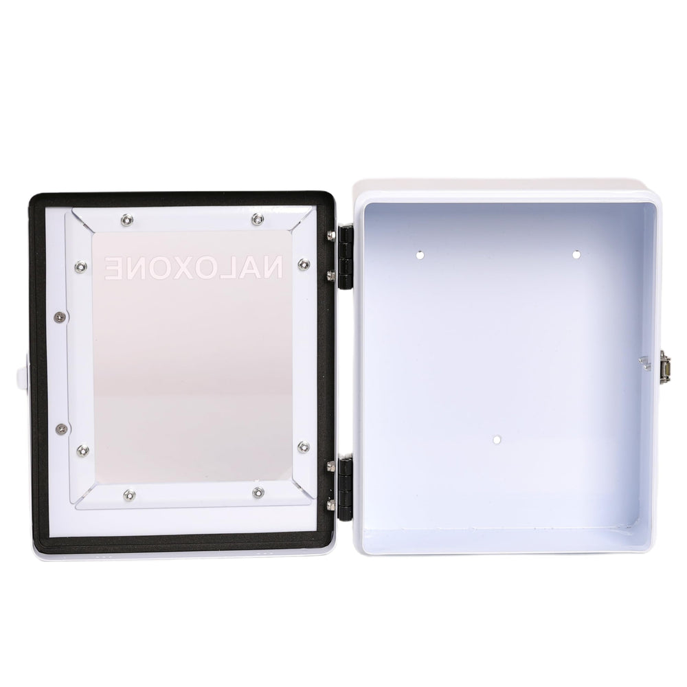 WWILKEN White finish cabinet blends with many settings while staying visible