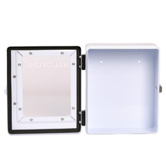 WWILKEN White finish cabinet blends with many settings while staying visible