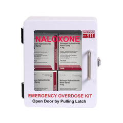 WWILKEN Outdoor Naloxone Kit Cabinet front view shows weatherproof accessibility for public spaces