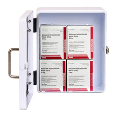 WWILKEN Outdoor Naloxone Kit Cabinet side view highlights durable construction against the elements