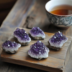 WYJHYZN amethyst cluster with delicate crystals requires gentle care.