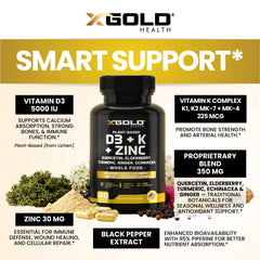 X Gold Health elderberry turmeric ginger ingredients blend