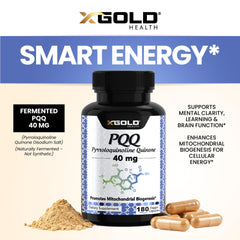 X Gold Health Fermented PQQ ingredient spotlight emphasizes absorption benefits for daily vitality.