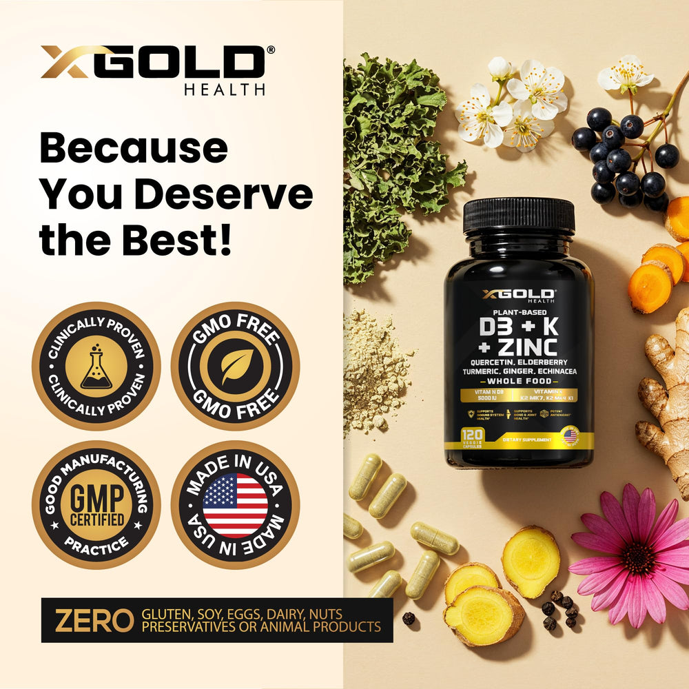 X Gold Health K2 MK7 MK4 K1 close-up showing vitamin support