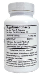 Xalya Longvida Curcumin ingredients show sunflower lecithin for a clean vegan formula.
