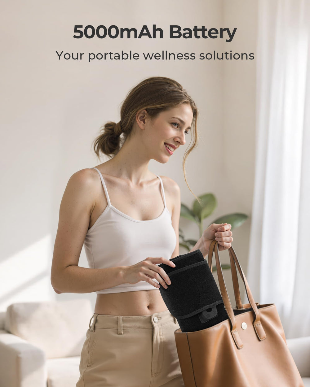 XASLA mat with built-in 5000mAh battery for on-the-go therapy sessions.