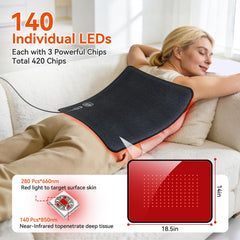 Xefinic red light pad near a pet, illustrating pet-friendly use at home