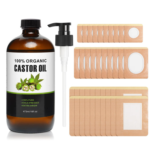 XIKERAY castor oil bottle with pump for easy, precise application.