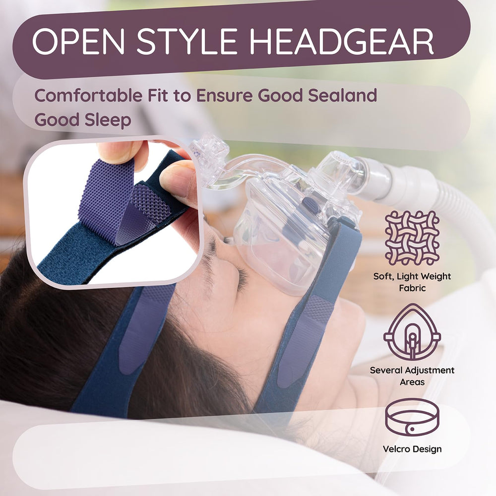 Ximoon Quattro Air headgear side-flex design allows easy, adjustable fit.
