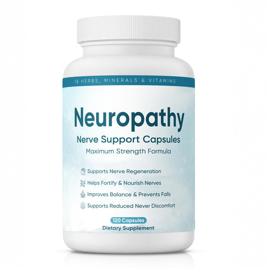 XIOEGSKE Neuropathy Support bottle front, vegan formula for daily nerve comfort