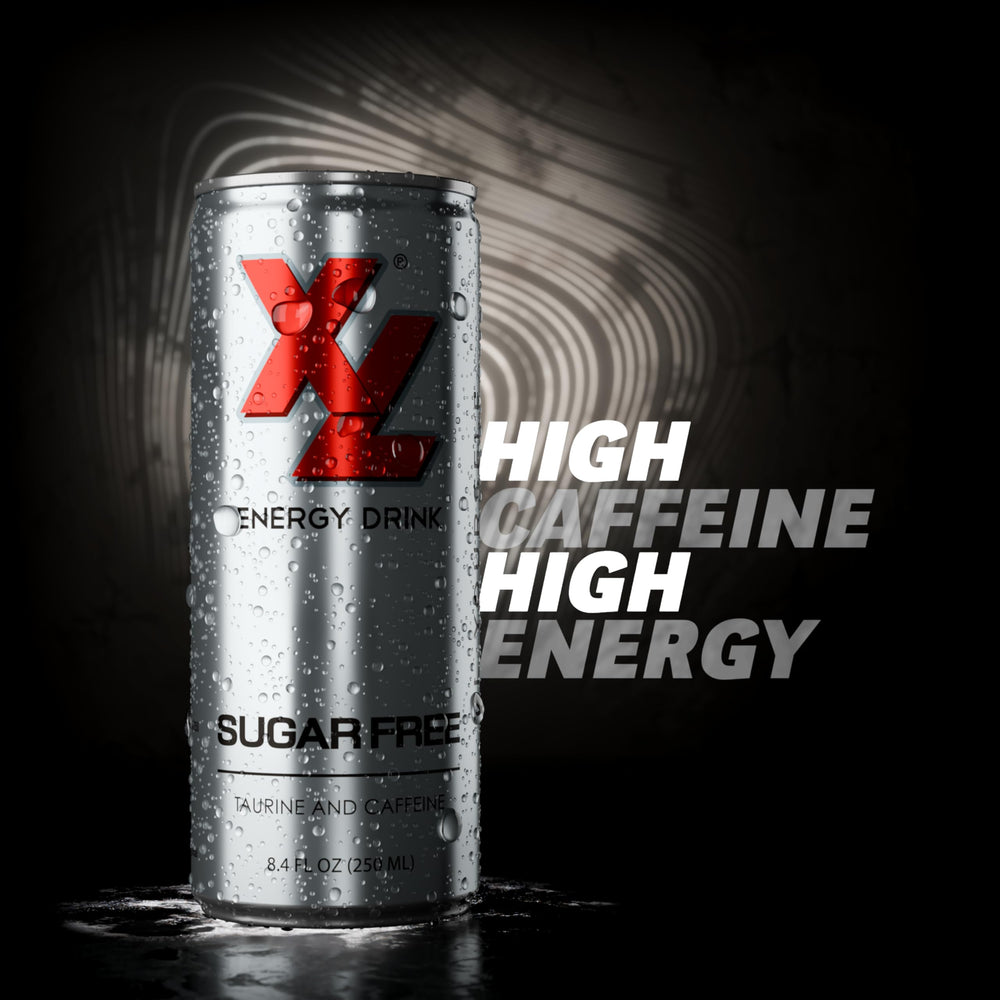 XL Energy Drink Sugar Free 24-pack box displayed for convenient daily energy.