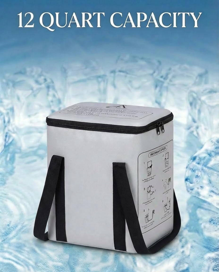 Xofeu portable ice machine bucket enables long-lasting cooling for home recovery.