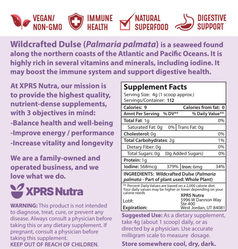 XPRS Nutra Dulse Powder pouring from bottle into a mixing bowl