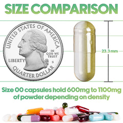 XPRS Nutra Size 00 capsules ready for manual filling and uniform dosing