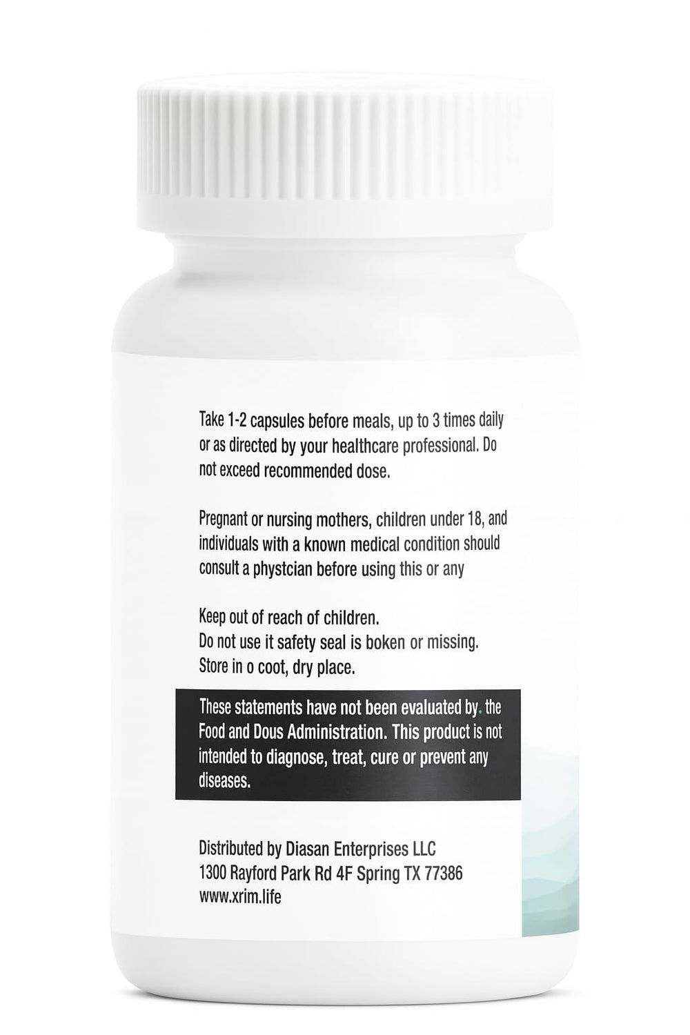 xrim Reflux Inhibitor bottle open showing capsules ready to take