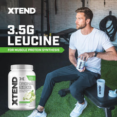 Xtend Original BCAA powder labeled tub highlighting trusted ratios