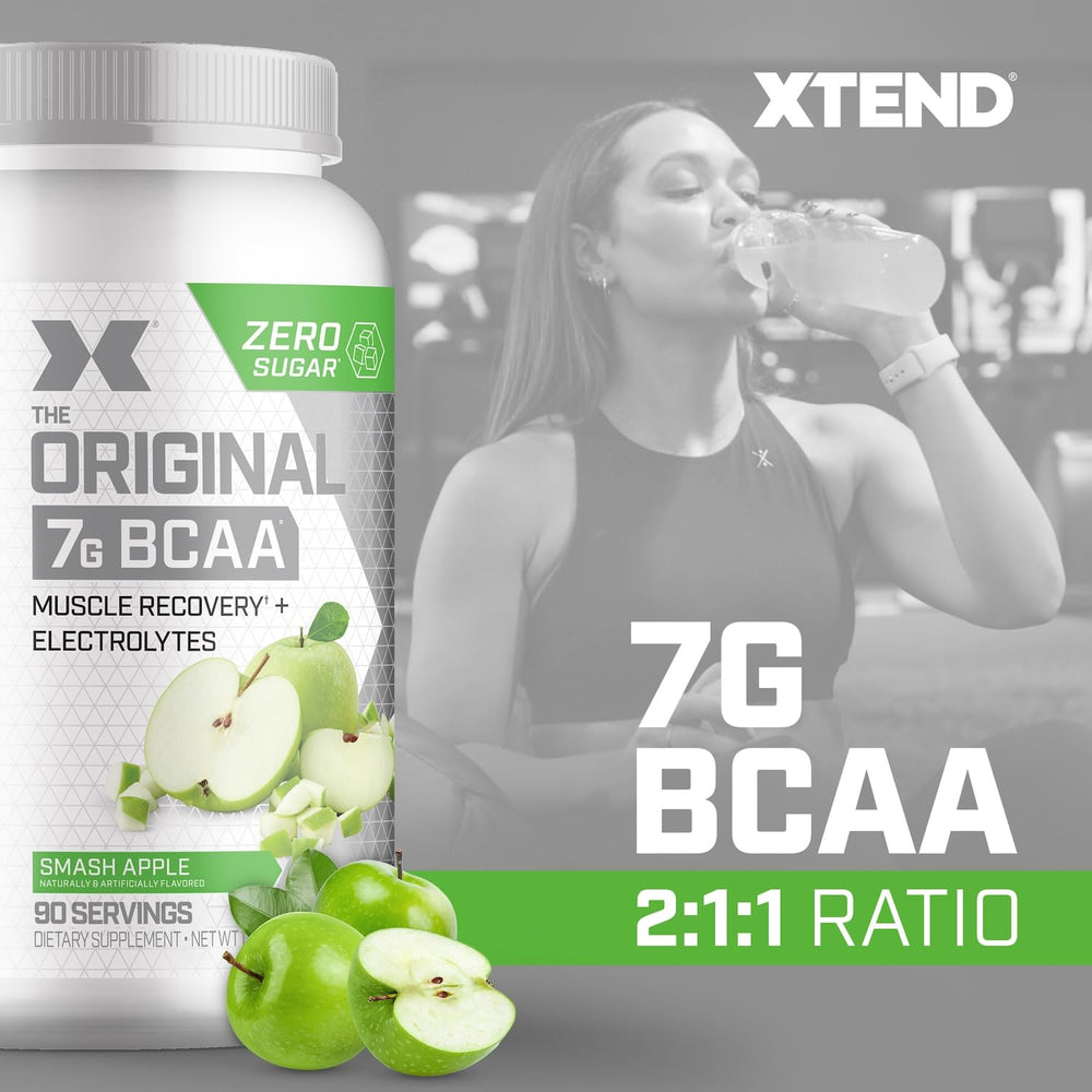 Xtend Original BCAA powder mix in water showing quick dissolution