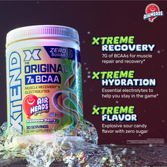 Xtend Original BCAAS mixing glass ready for refreshing hydration during training.