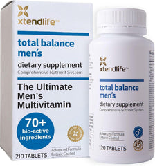 Xtendlife Total Balance Men’s Multivitamin bottle front highlighting daily nutrients for vitality