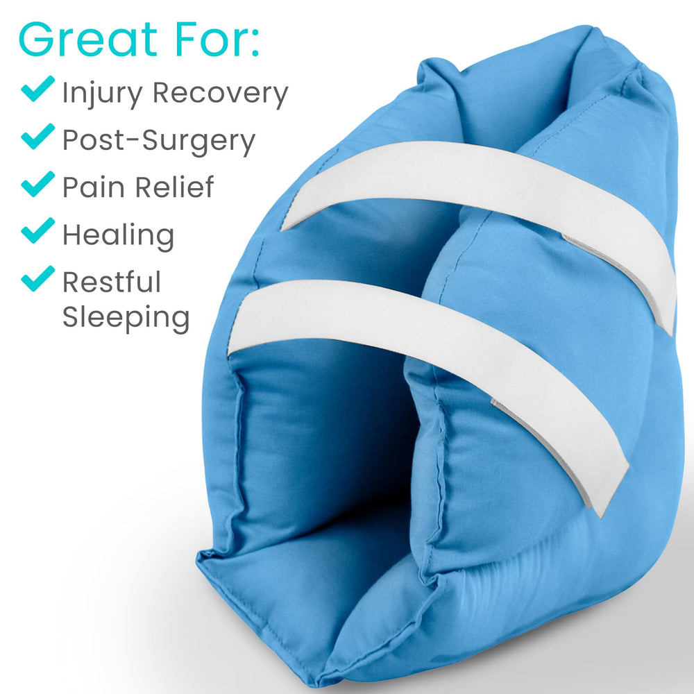 Xtra-Comfort heel pillows feature plush padding for post-injury rest.