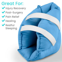 Xtra-Comfort heel pillows feature plush padding for post-injury rest.