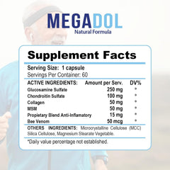 Xtreme Power Belt Megadol capsules ready for a two-daily-dose routine to support mobility.