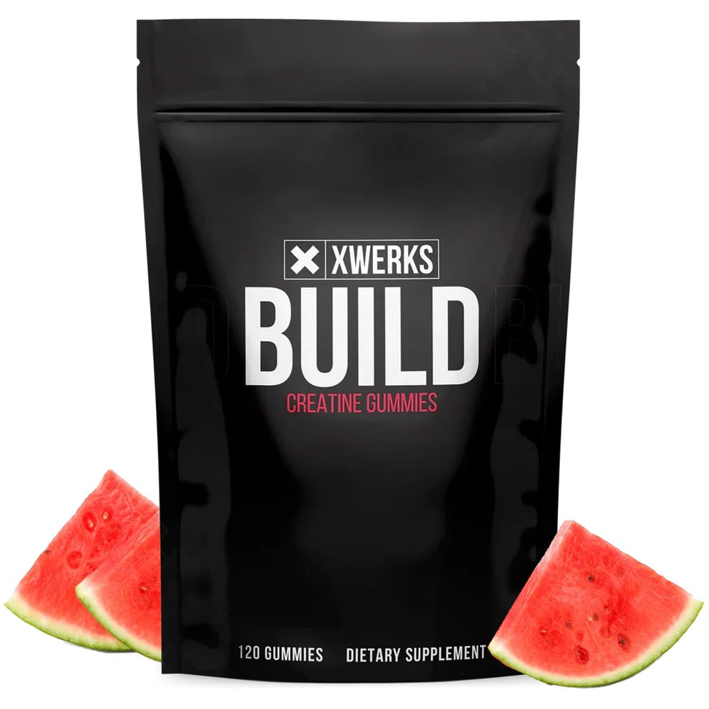 XWERKS Build Creatine Gummies bottle for convenient on-the-go supplementation.