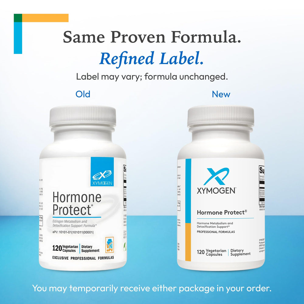 XYMOGEN Hormone Protect packaging open on clean surface, ready for a balanced routine