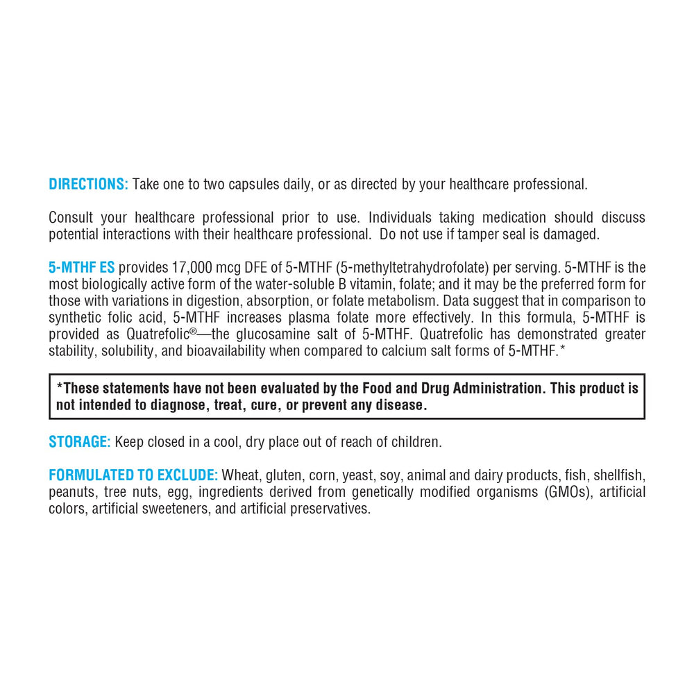XYMOGEN 5-MTHF ES packaging highlights non GMO and allergen-free formula