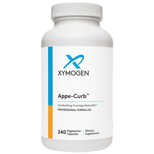 XYMOGEN Appe-Curb bottle front view highlights craving support on the go.