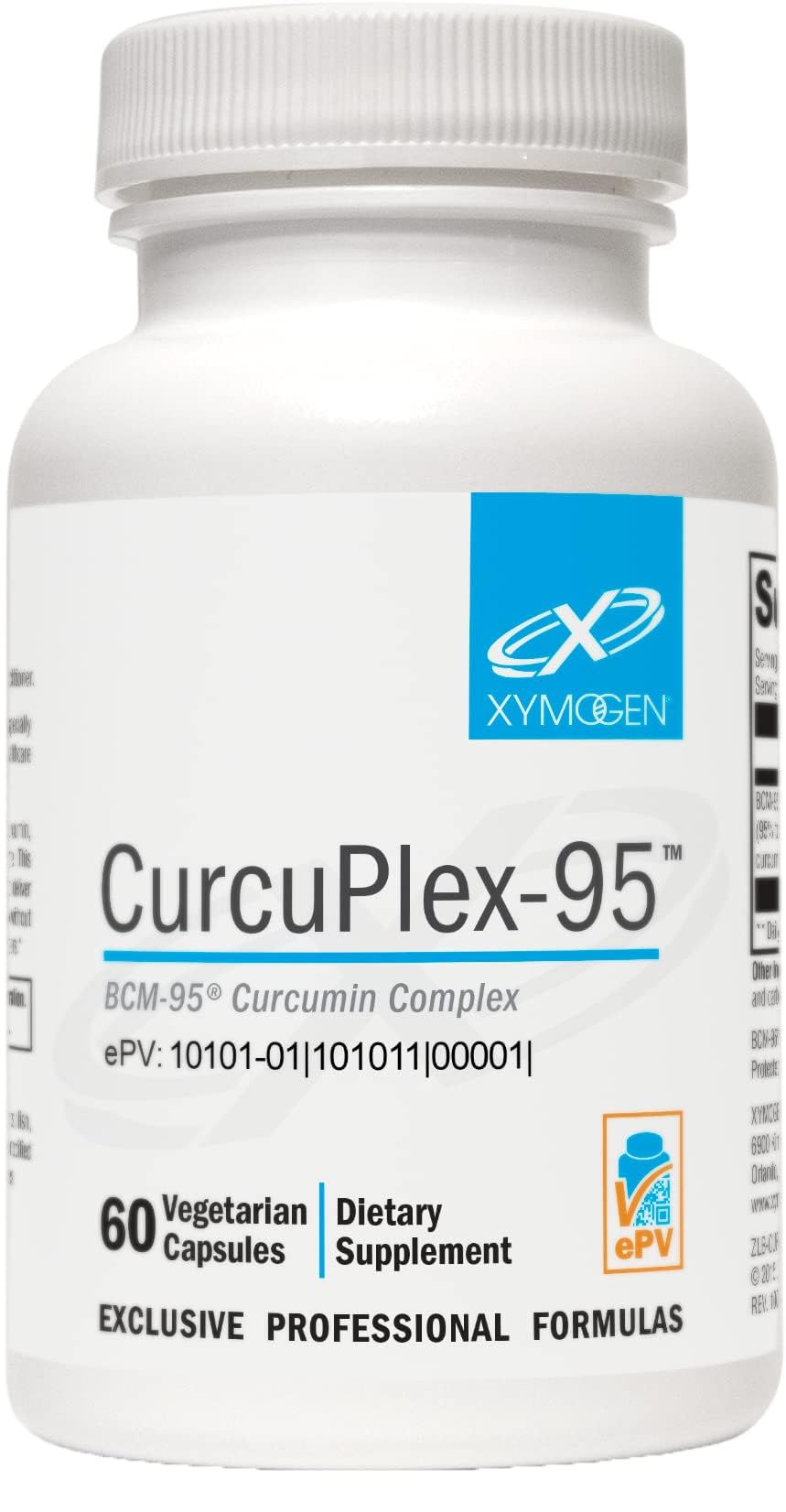 XYMOGEN CurcuPlex-95 bottle front view for daily brain support
