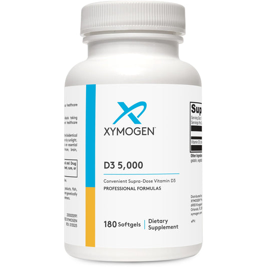 XYMOGEN D3 5000 softgels bottle for daily immune support