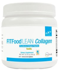 XYMOGEN FIT vanilla collagen tub front, highlighting 15g protein per serving for joints