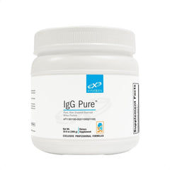 Xymogen IgG Pure whey bottle label showing immunoglobulins for immune balance